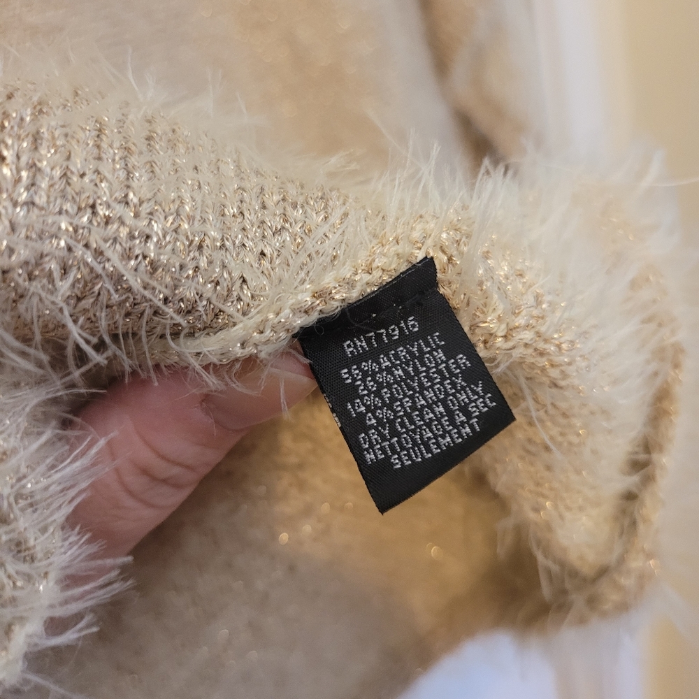NEW Anthropologie Gold sweater cape - Picture 9 of 9